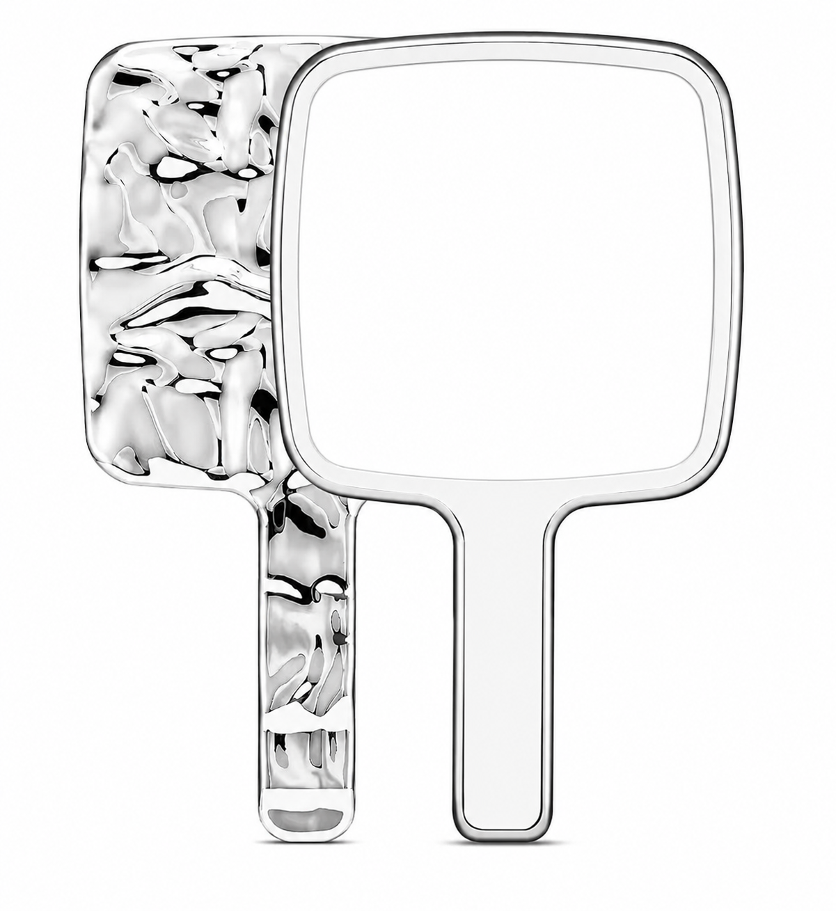 Metallic Silver Groove Mirror